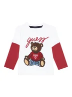 Bluzki damskie - Guess Bluzka N4BI08 I3Z14 Biały Regular Fit - miniaturka - grafika 1