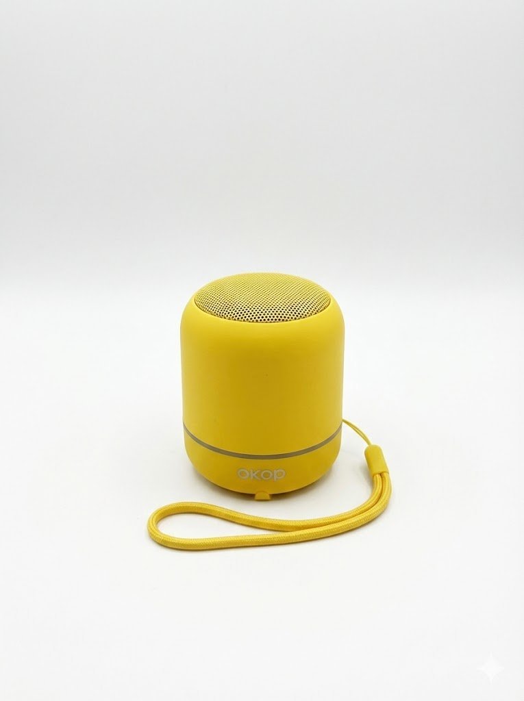 Głośnik Przenośny OKOP KP-532 Żółty Subwoofer 5W Bluetooth Mały