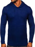 Swetry męskie - Granatowy sweter męski ze stójką Denley MM6018 - miniaturka - grafika 1