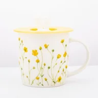 Kubki - Kubek porcelanowy Kaczeńce z pokrywą silikonową 380 ml - miniaturka - grafika 1
