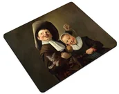 Podkładki pod mysz - Podkładka Chłopiec i dziewczynka z kotem i węgorzem Judith Leyster 36x29cm - miniaturka - grafika 1
