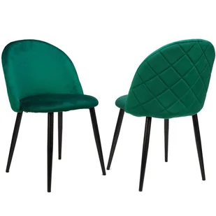 KRZESŁO TAPICEROWANE DC-018-1 ZIELONY WELUR - Krzesła - miniaturka - grafika 1