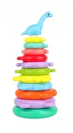 Zabawki sensoryczne - Kolorowa Układanka Piradmida - sorter - miniaturka - grafika 1