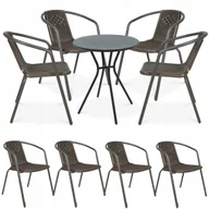 Meble ogrodowe - Zestaw Mebli Balkonowych Simple 4x Krzesła + Stolik 60cm na Taras Balkon - miniaturka - grafika 1