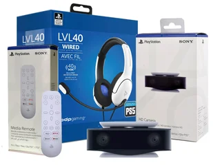 Zestaw PS5 Słuchawki LVL40 + Kamera HD + Pilot Media Remote - Akcesoria do Playstation - miniaturka - grafika 1