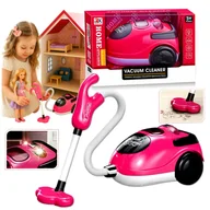 Zabawki AGD - ODKURZACZ DLA LALEK DO DOMKU ZESTAW Z KULKAMI ŚWIATŁO DŹWIĘKI SSĄCY RÓŻOWY - miniaturka - grafika 1