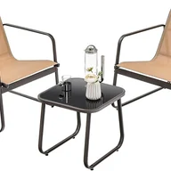 Meble ogrodowe - 3-częściowy zestaw mebli ogrodowych, zestaw balkonowy z 2 krzesłami i stołem, meble balkonowe z oddychającego materiału,zestaw mebli ogrodowych - miniaturka - grafika 1