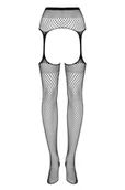 Akcesoria do bielizny - Obsessive Garter stockings S815 Wyrób pończoszniczy pończochy do pasa, czarny - miniaturka - grafika 1