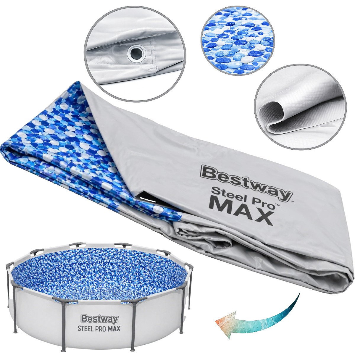 Bestway wkład basenowy folia do basenu stelażowego  steel pro max 305x76 cm