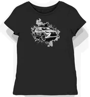 Koszulki i topy damskie - Koszulka damska czarna z futurystycznym SUV-em w srebrnej mgiełce S - miniaturka - grafika 1