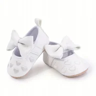 Buty dla dziewczynek - Śliczne buciki dla niemowlaka chrzest prezent modne buty do chrztu 10 cm - miniaturka - grafika 1