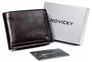 Portfele - Skórzany portfel męski z systemem RFID - Rovicky - grafika 1