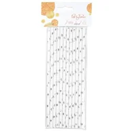 Słomki do napojów - Słomka papierowa metaliczne gwiazdki 12 sztuk mix kolorów 20 cm - miniaturka - grafika 1