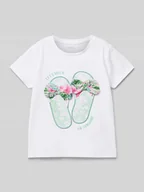 Koszulki dla dziewczynek - T-shirt z detalem z logo model ‘FIWI’ - miniaturka - grafika 1