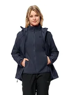 Kurtki damskie - Jack Wolfskin Damska Kurtka Moonrise 3 w 1, Niebieski (Night Blue), L - miniaturka - grafika 1