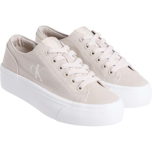 CK JEANS Damska bluzka VULC FLATFORM LOW CV MG YW0YW01763, beżowa (skorupka jajka/kremowa biel), 38 EU, Beżowa skorupka jajka kremowa biel, 39 EU