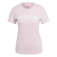 Koszulki i topy damskie - adidas T-shirt damski (Short Sleeve) W Lin T, Clear Pink/White, GL0771, 2XS - miniaturka - grafika 1