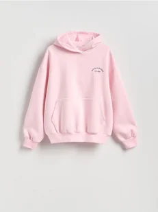 Reserved - Bluza oversize z kapturem - pastelowy róż - Bluzy damskie - miniaturka - grafika 1