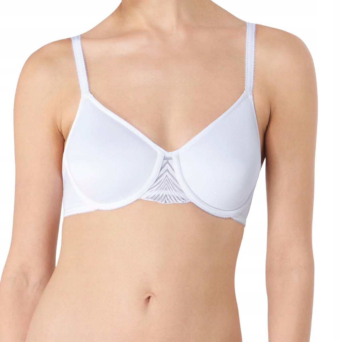 TRIUMPH BIAŁY GŁADKI BIUSTONOSZ USZTYWNIANY Z KORONKĄ 95D JQA