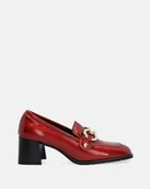 Mokasyny damskie - Lakierowane mokasyny w kolorze czerwonym - Venezia - miniaturka - grafika 1