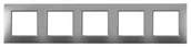 Klawisze i ramki - Ospel Ramka pięciokrotna Srebrny Aria - R-5U/18 - miniaturka - grafika 1