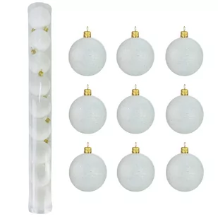 BOMBKI CHOINKOWE PLASTIKOWE BIAŁE BROKATOWE 60 MM ZESTAW 9 SZT BOMBKI I OZDOBY CHOINKOWE - Bombki BOMBKI CHOINKOWE PLASTIKOWE BIAŁE BROKATOWE 60 MM ZESTAW 9 SZT BOMBKI I OZDOBY CHOINKOWE - Bombki - miniaturka - grafika 1