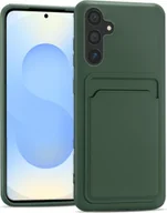 Etui i futerały do telefonów - Etui na telefon komórkowy Samsung Galaxy S25 silikonowe etui ochronne z kieszenią na kartę Slim Wallet Case, zielone - miniaturka - grafika 1
