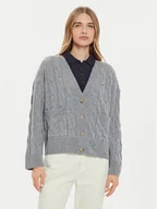 Swetry damskie - Tommy Hilfiger Kardigan WW0WW43089 Szary Regular Fit - miniaturka - grafika 1