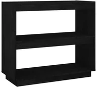 Półki do salonu - Czarny regał z litego drewna z 2 półkami A4-B26 - miniaturka - grafika 1