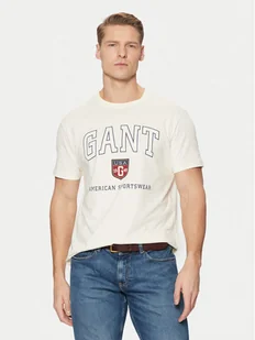 Gant T-Shirt 2003290 Écru Regular Fit - Koszulki męskie - miniaturka - grafika 1