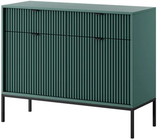 Dwudrzwiowa komoda Kioto KSZ104 w kolorze zielonym z czarnymi nóżkami - Komody - miniaturka - grafika 1