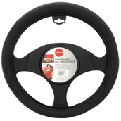 Pokrowce na fotele - Pokrowiec kierownicy DeLuxe skóra czarny 4Car - miniaturka - grafika 1