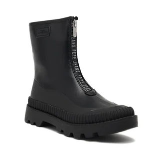 PEPE JEANS CZARNE BOTKI Z ZAMKIEM I GRUBĄ PODESZWĄ 38 AWE - Botki damskie - miniaturka - grafika 1