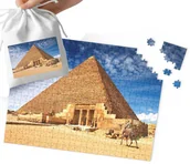 Puzzle - PUZZLE - PIĘKNE WIDOKI Piramidy w Gizie WIELE WZORÓW 110EL + WORECZEK - miniaturka - grafika 1
