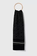 Apaszki i szaliki męskie - Tommy Hilfiger szalik wełniany kolor czarny wzorzysty - miniaturka - grafika 1