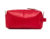 Kosmetyczki, organizery i kuferki - Solome, Kosmetyczka skórzana, Czerwona - miniaturka - grafika 1