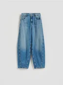 Spodnie damskie - Reserved - Jeansy barrel leg - niebieski - miniaturka - grafika 1