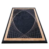 Dywany - Czarny dywan ze złotymi geometrycznymi wzorami W2-K78 - miniaturka - grafika 1