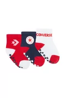 Skarpetki dla dzieci - Converse skarpetki niemowlęce 3-pack kolor czerwony - miniaturka - grafika 1
