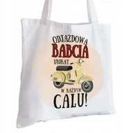 Torby i wózki na zakupy - Torba Bawełniana biała dla Babci Na Prezent ekologiczna Trwały Nadruk - miniaturka - grafika 1