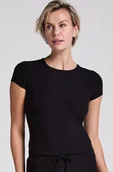 Koszulki i topy damskie - Hunkemöller Top od piżamy Rib Essential Czarny - miniaturka - grafika 1