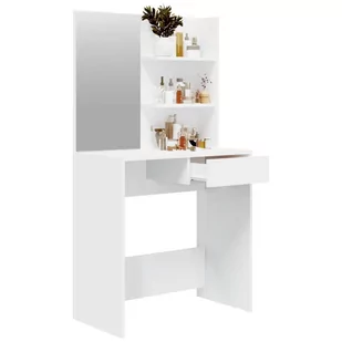 Lumarko Toaletka z lustrem, biała, 74,5x40x141 cm - Toaletki - miniaturka - grafika 6
