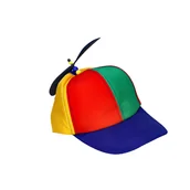 Balony i akcesoria - Czapeczka z daszkiem i z wiatraczkiem tęczowa - miniaturka - grafika 1