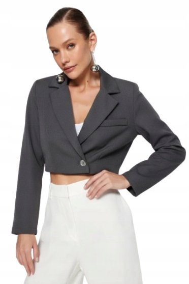 TRENDYOL KRÓTKA MARYNARKA Z KIESZENIĄ I KLASYCZNYM KOŁNIERZEM 38 5BA