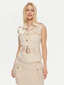 Kamizelki damskie - Guess Kamizelka Felisia W4GN55 WG6T0 Beżowy Regular Fit - miniaturka - grafika 1