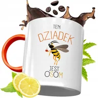 Kubki - KUBEK POMARAŃCZOWY DLA DZIADKA DZIADZIUSIA PREZENT z Nadrukiem ze Zdjęciem + Opakowanie na prezent (wzór 02) - miniaturka - grafika 1