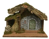 Ozdoby bożonarodzeniowe - Szopka Bożonarodzeniowa Brązowa Z Lampkami Led - miniaturka - grafika 1