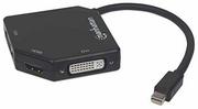 Kable komputerowe i do monitorów - Manhattan Konwerter adapter Mini DisplayPort miniDP na HDMI/DVI/VGA M/F czarny (207720) - miniaturka - grafika 1