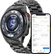 Smartwatch - Wenom Męski Zegarek AMOLED Czarny Tętno Ciśnienie Smart Watch Sport - miniaturka - grafika 1