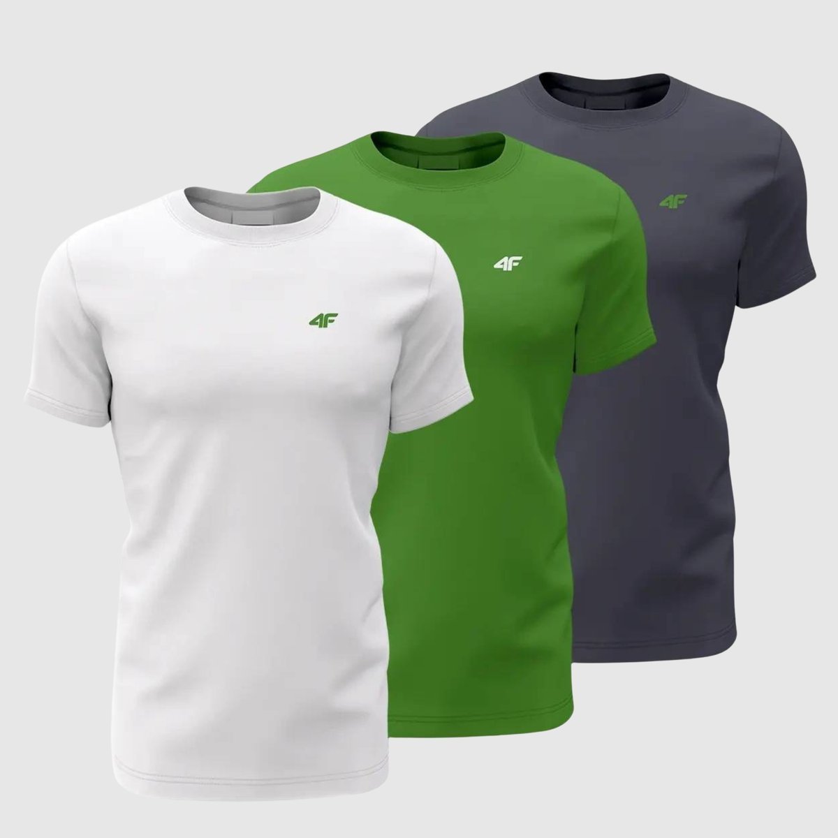 T-shirt męski (ZESTAW KOSZULEK 3 SZT.) 4F 4FWSS26TTSHM4216-90S MULTICOLOR 4XL